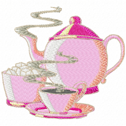 Teapots Embroidery Design 10